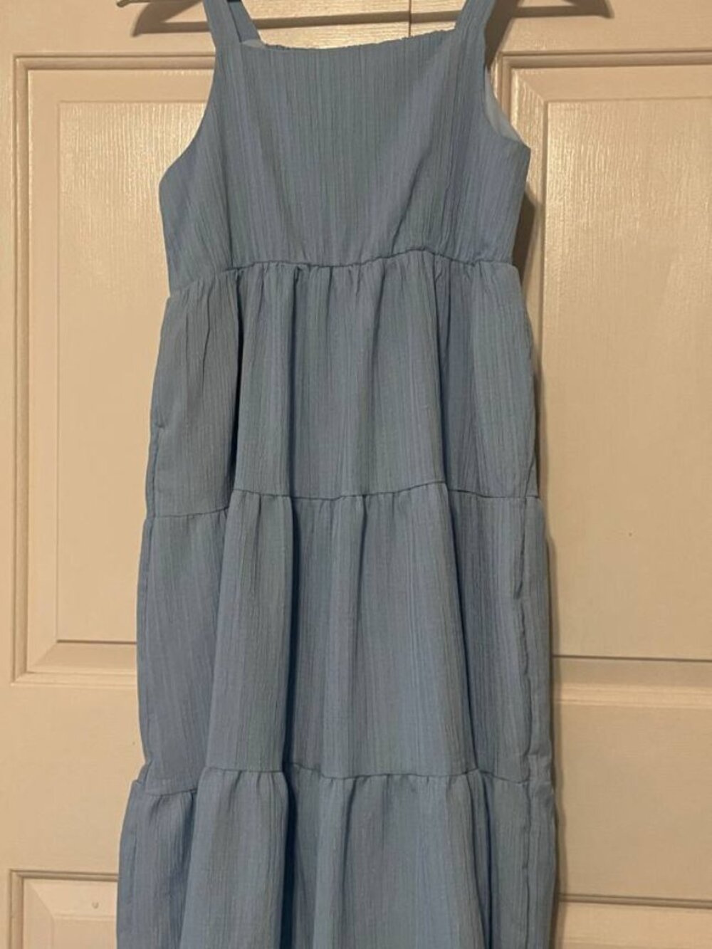 New A shiner Girls Smocked Tiered Midi Dress - Adorable Cottagecore Summer Style